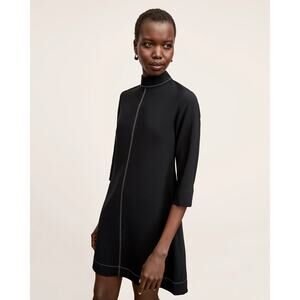 M.M. LAFLEUR Kinsley Everyday Crepe Dress Black Size 18 NWT A Line Minimalist